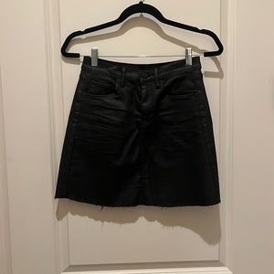 Blank NYC Black Coated Denim Mini Skirt
